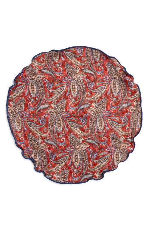 Shop Edward Armah Exploded Paisley & Medallion Silk Pocket Circle In Rust