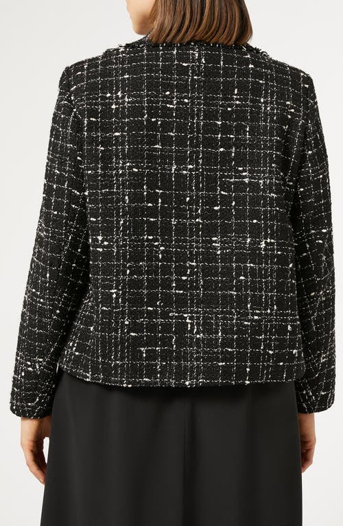 Shop Marina Rinaldi Saggina Double Breasted Tweed Jacket In Black Check