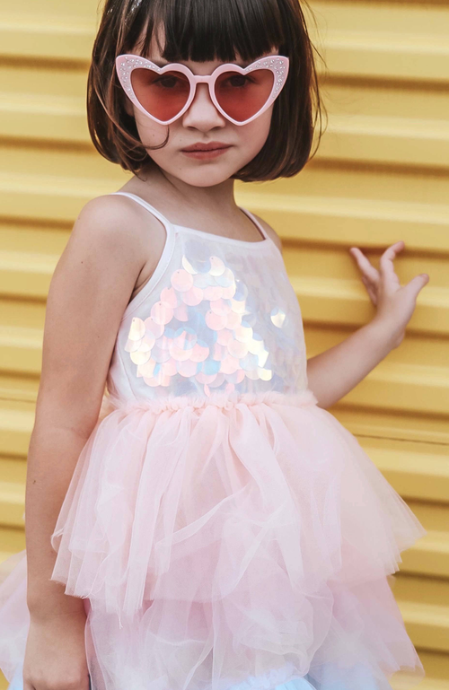 Shop Lola + The Boys Paillette Ombre Tutu Dress In Multicolor