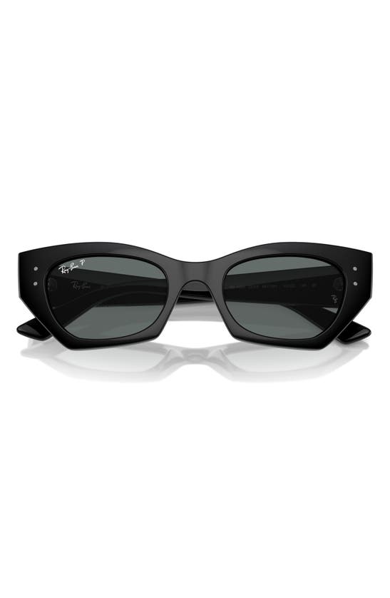 Ray Ban Zena Bio-based Sunglasses Black Frame Grey Lenses Polarized 52-22 In Black