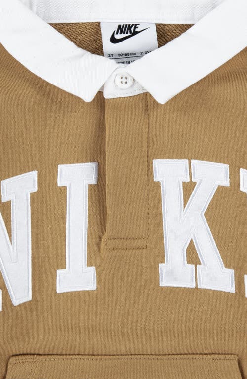 Shop Nike Kids' Sportswear Club Polo Sweatshirt In Flax