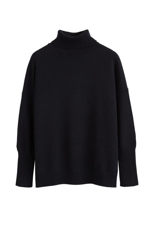 Chinti & Parker Red Cashmere Rollneck Sweater In Black