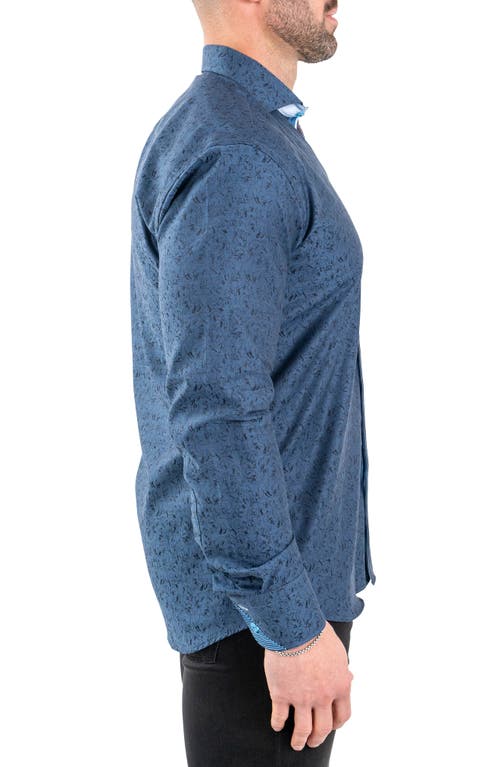 Maceoo Einstein Jacqfoxtrot Navy Button-up Shirt In Blue
