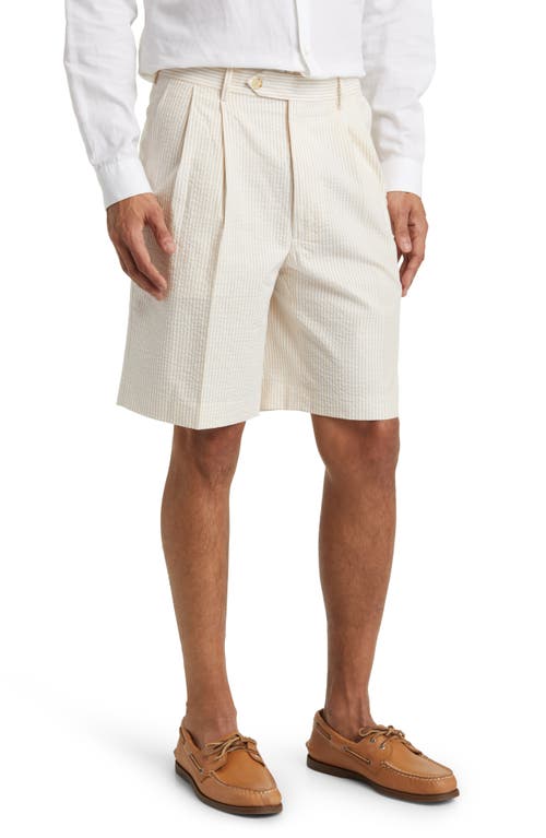 Seersucker Shorts in Tan