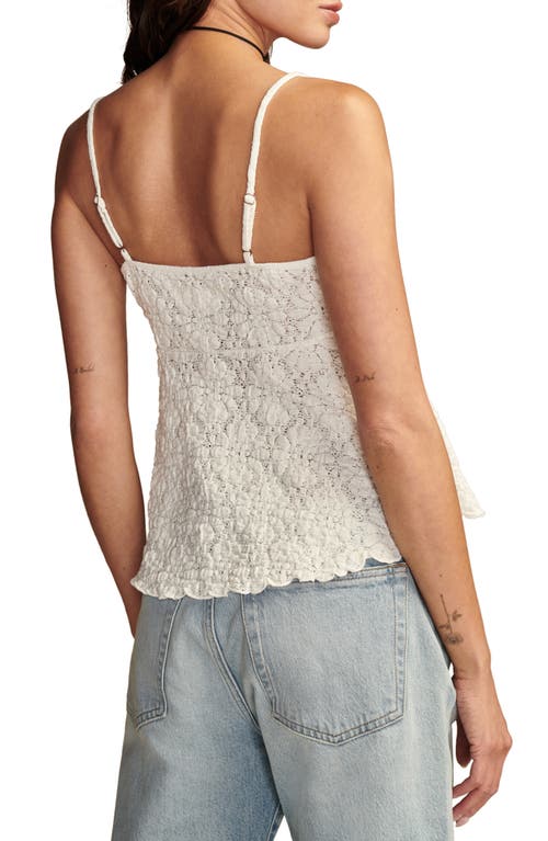 Shop Lucky Brand Texture Lace Camisole In Bright White