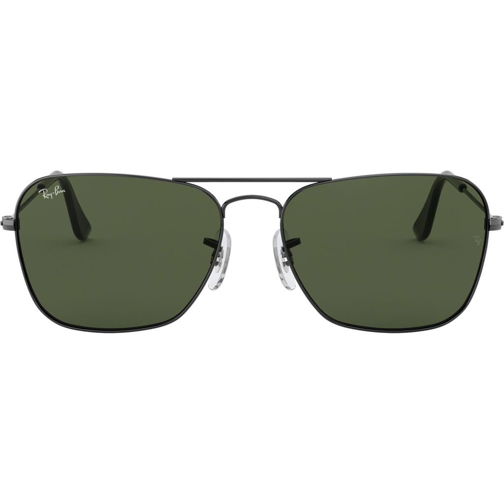 Ray Ban Ray-ban 58mm Rectangle Aviator Sunglasses In Green