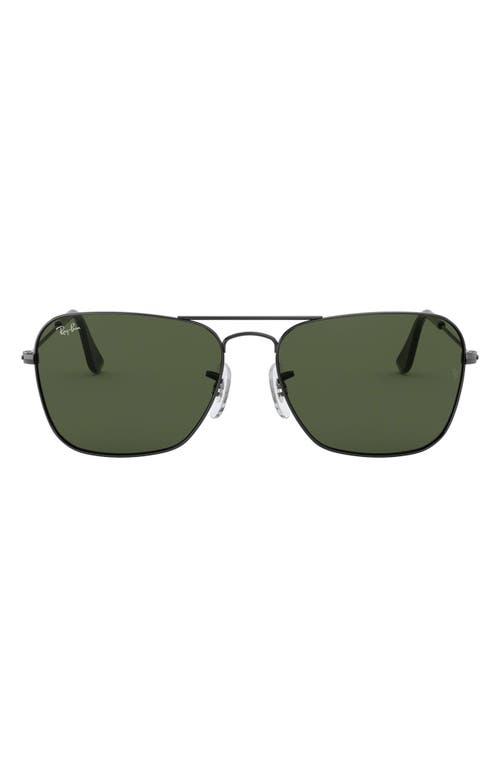 Shop Ray Ban Ray-ban 58mm Rectangle Aviator Sunglasses In Gunmetal/crystal Green