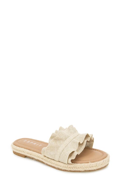 Esprit Annie Ruffle Slide Sandal In Natural