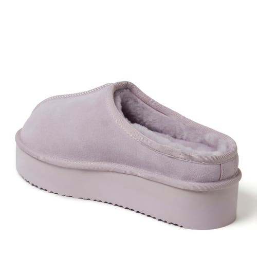 Dearfoams Fireside By Women's Queenstown Genuine Shearling Platform Clog In Lilac