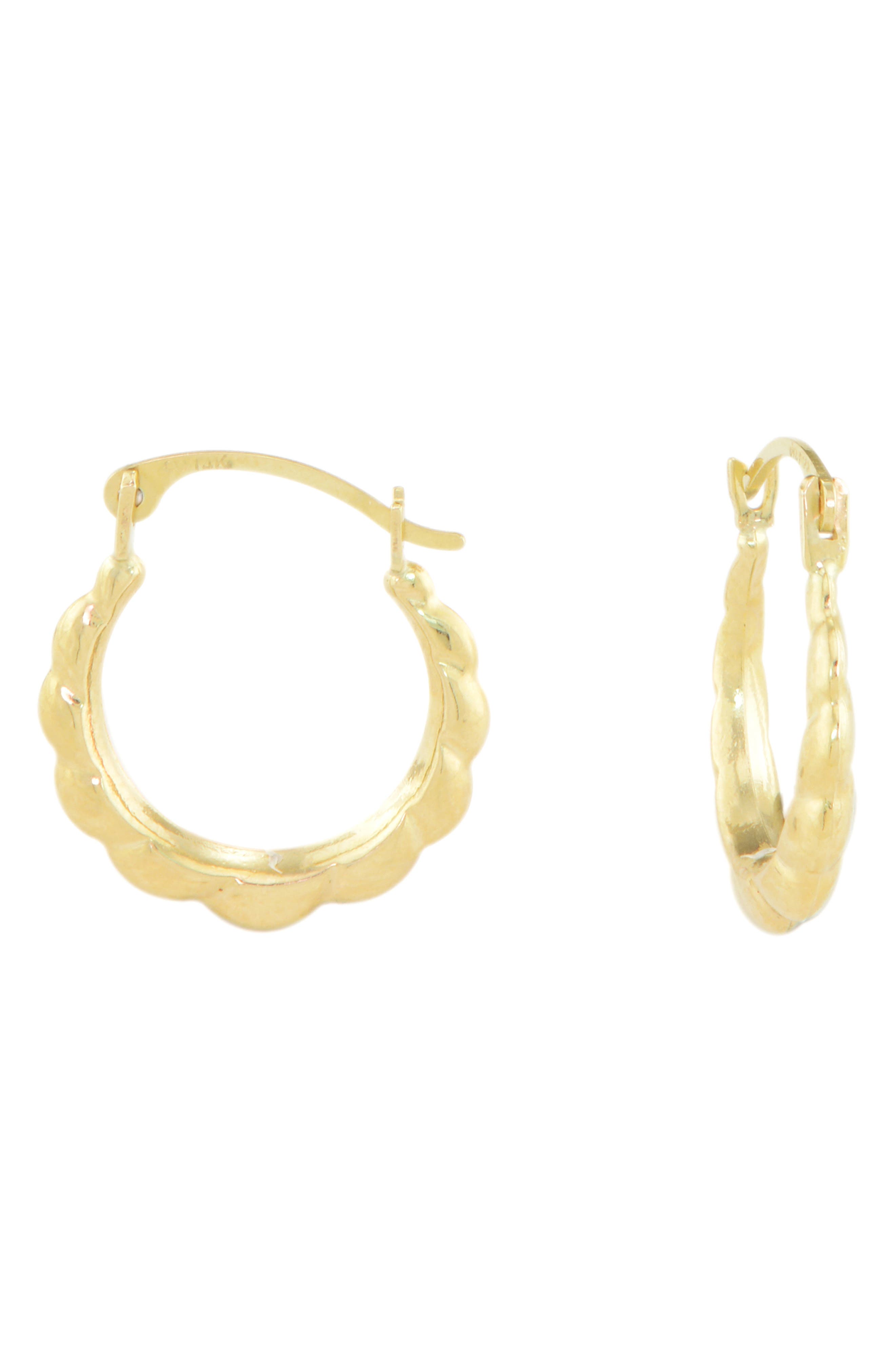 CANDELA JEWELRY 14K Gold Scalloped Huggie Hoop Earrings Nordstromrack
