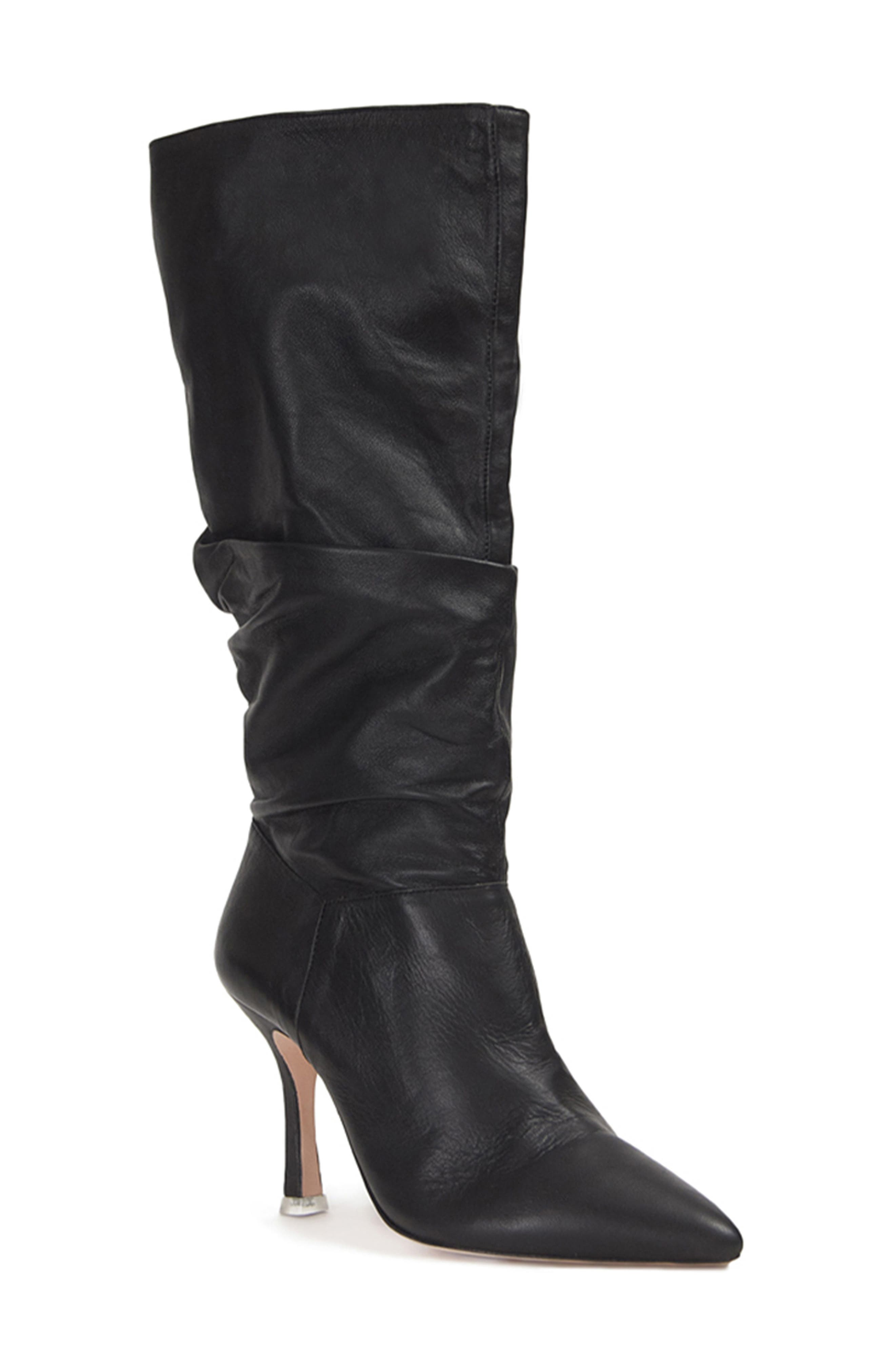 slouchy black suede boots