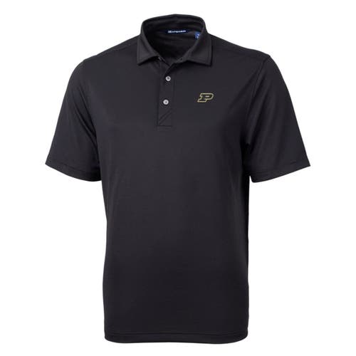 Men's Cutter & Buck Black Purdue Boilermakers Big & Tall Virtue Eco Pique Recycled Polo