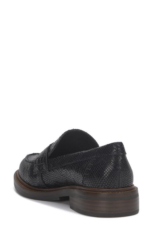 Shop Lucky Brand Salima Snakeskin Embossed Loafer In Black