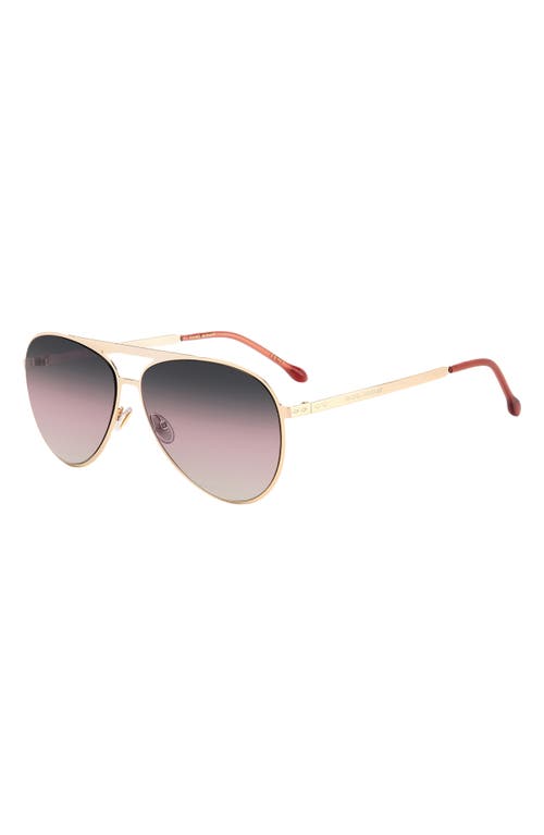 Isabel Marant 62mm Gradient Aviator Sunglasses In Rose Gold Red