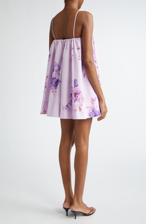 Shop Zimmermann Lightburst Puff Minidress In Purple Floral