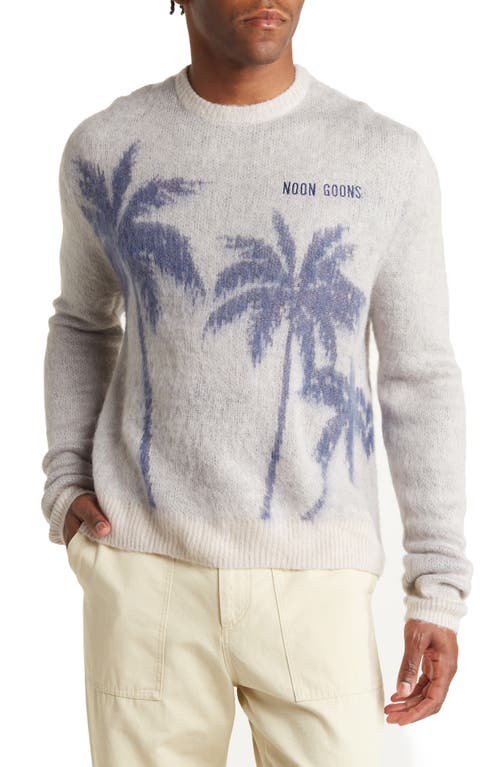 Noon Goons Palms Crewneck Sweater in Cream/Navy