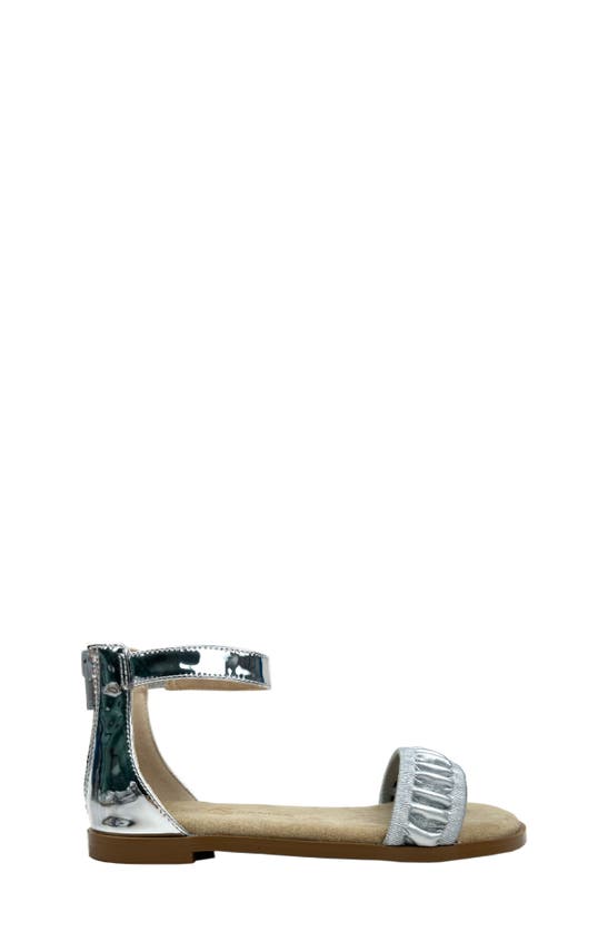 Yosi Samra Kids' Miss Cambelle Ankle Strap Sandal In Silver Ruffle