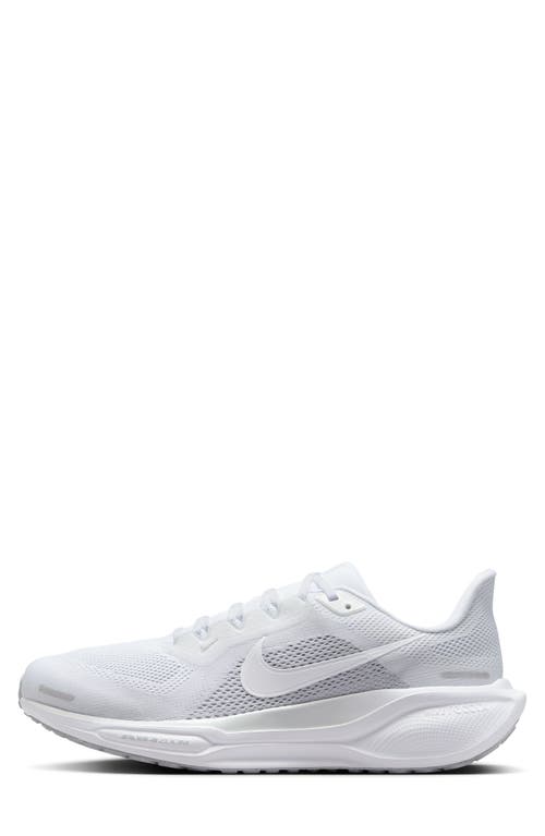 Shop Nike Air Zoom Pegasus 41 Running Shoe In White/platinum/silver