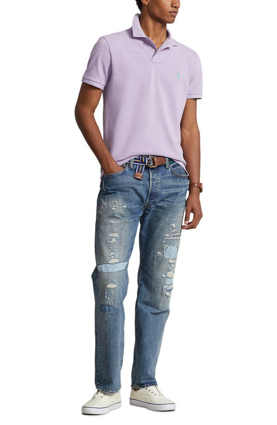 Shop Polo Ralph Lauren Cotton Piqué Polo In Pastel Purple Heather