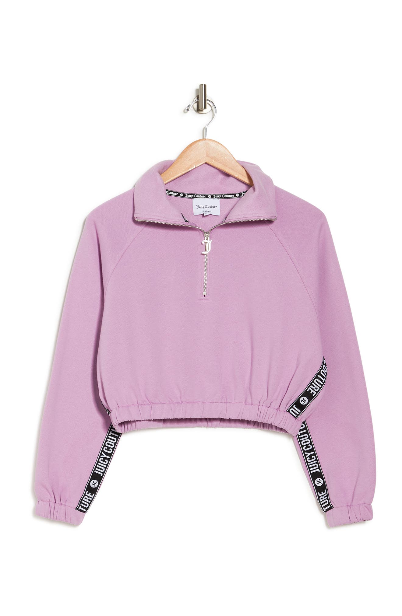 Juicy Couture Contrast Branded Stripe Sweatshirt In Lavender