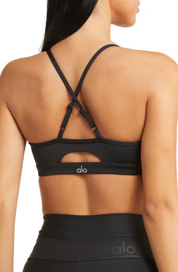 Airlift Intrigue Bra in Black by Alo Yoga - International Design Forum