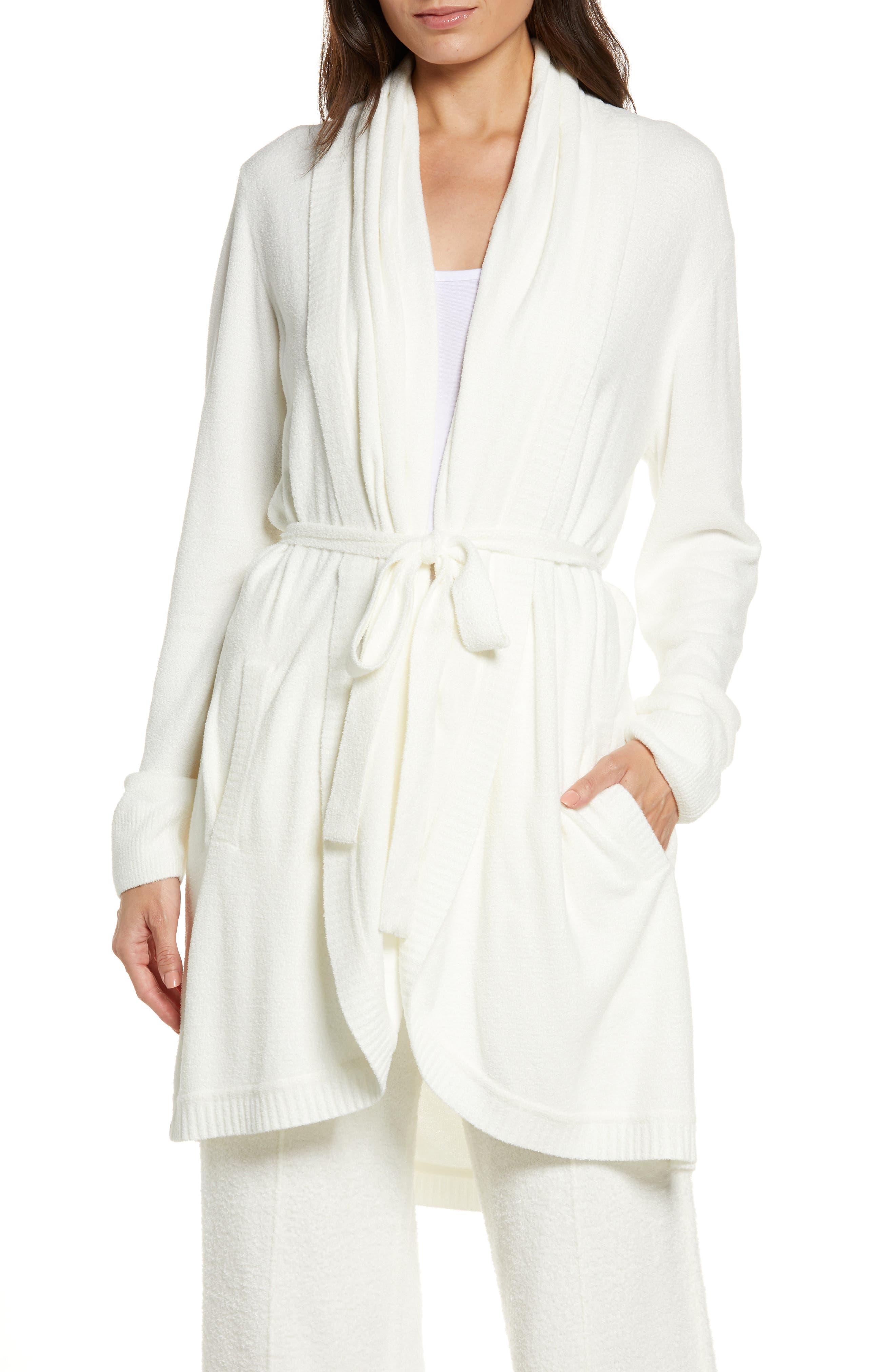 Barefoot Dreams Longline Shawl Collar Cardigan, Pearl