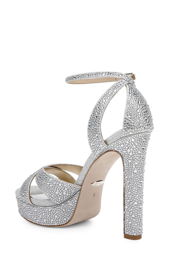 Badgley Mischka Fizzy Ankle Strap Platform Sandal In Silver