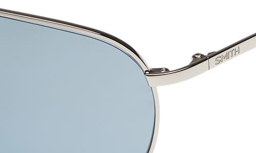 Smith Serpico Slim 2.0 65mm Chromapop™ Polarized Aviator Sunglasses In Silver/platinum Polar