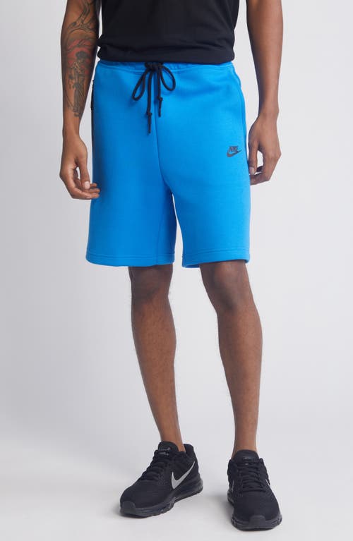 Nike Tech Fleece Sweat Shorts In Photo Blue/black