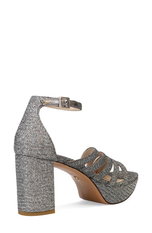 Pelle Moda Amber Ankle Strap Platform Sandal In Pewter