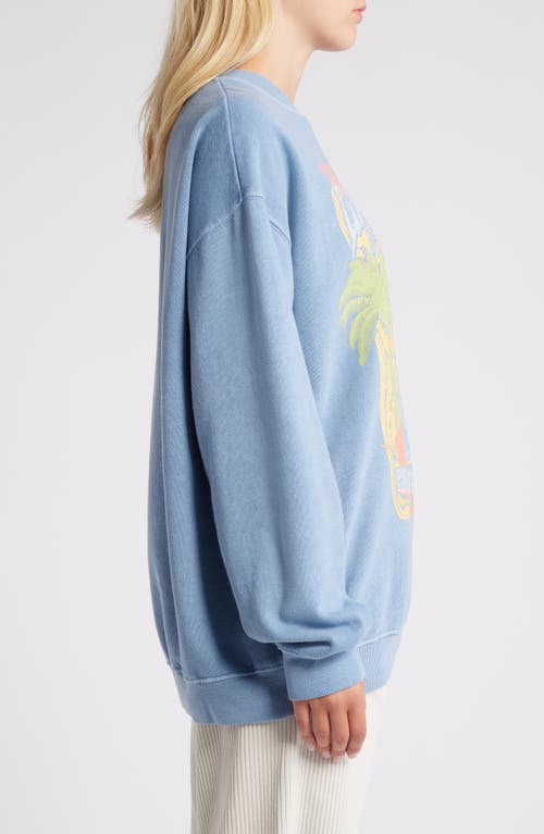 Shop Billabong Ride In Cotton Blend Graphic Sweatshirt In Blue Shadow