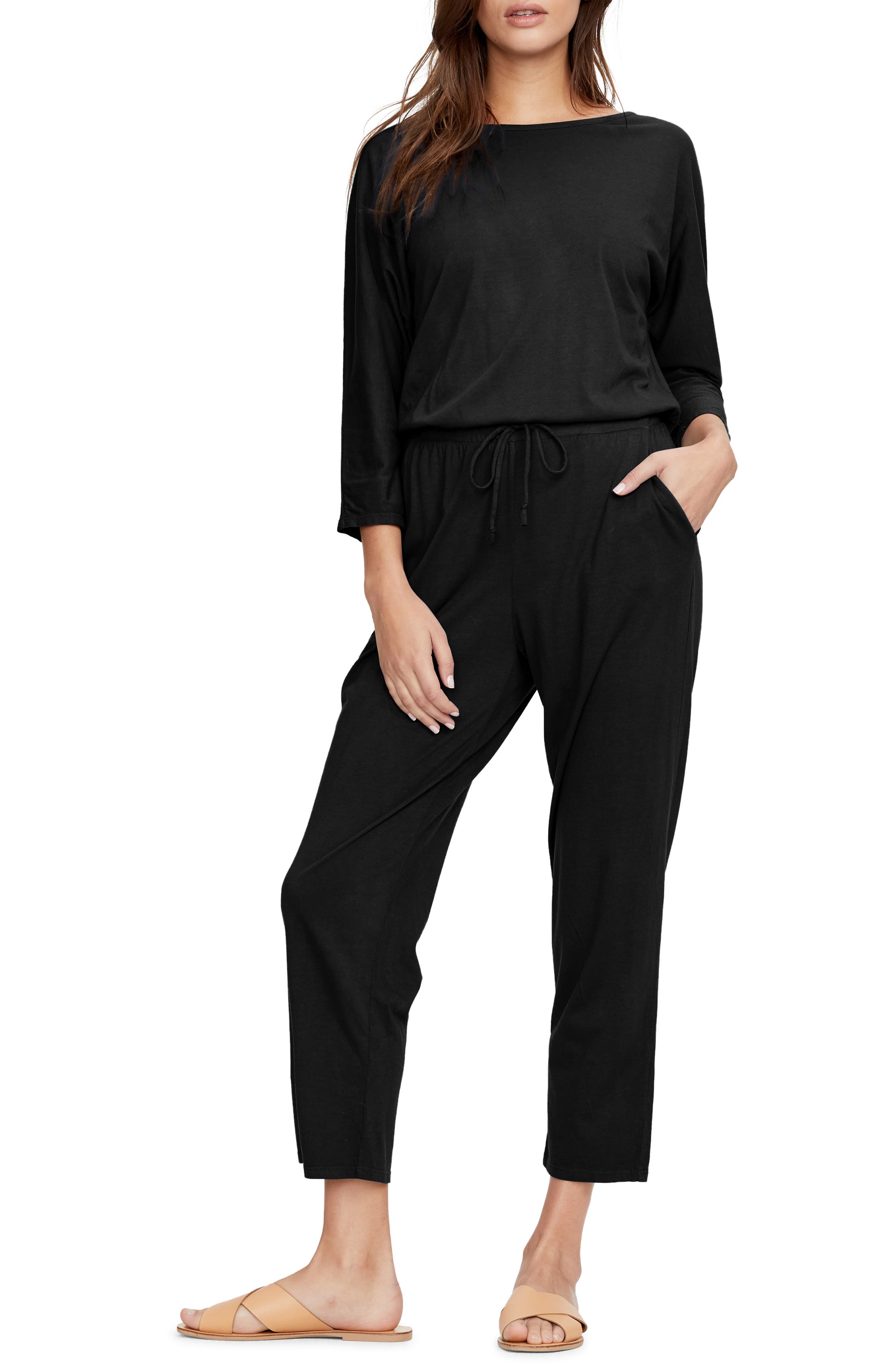 michael stars off shoulder jumpsuit