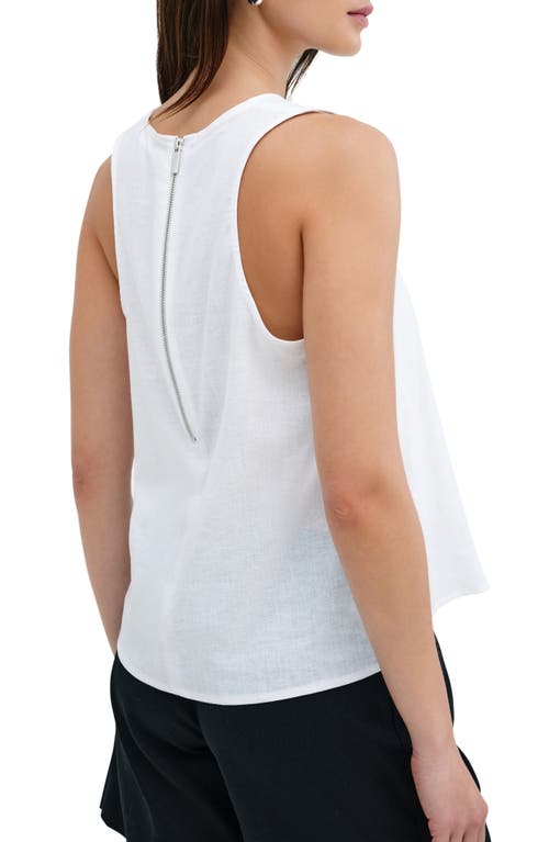 Shop Marcella Mckinley Sleeveless Linen & Cotton Top In White