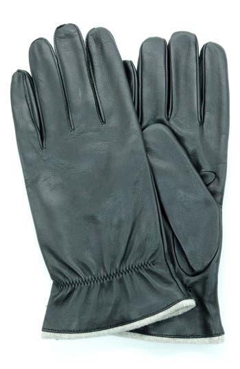 Portolano Tech Leather Gloves In Green