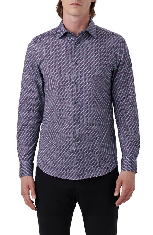 Bugatchi James OoohCotton Illusion Print Button-Up Shirt Burgundy at Nordstrom,