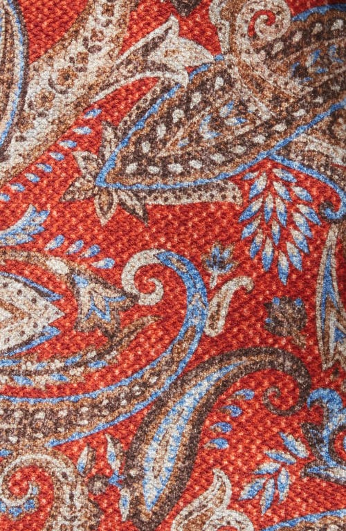 Shop Edward Armah Exploded Paisley & Medallion Silk Pocket Circle In Rust