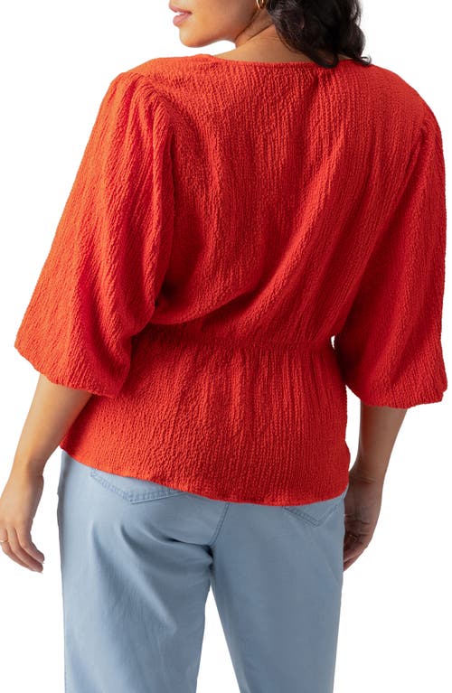 Shop Sanctuary Textured Peplum Top In Spicy Orange