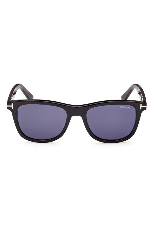 TOM FORD 53mm Polarized Square Sunglasses in Black Horn /Blue at Nordstrom
