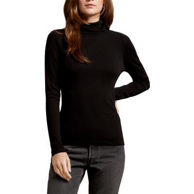 Michael Stars Justine Rib Turtleneck, Black