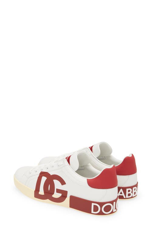 Shop Dolce & Gabbana Dolce&gabbana Portofino Sneaker In White/poppy