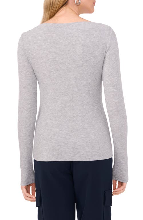 Shop Halogenr Halogen(r) Long Sleeve Boat Neck T-shirt In Silver Heather Grey