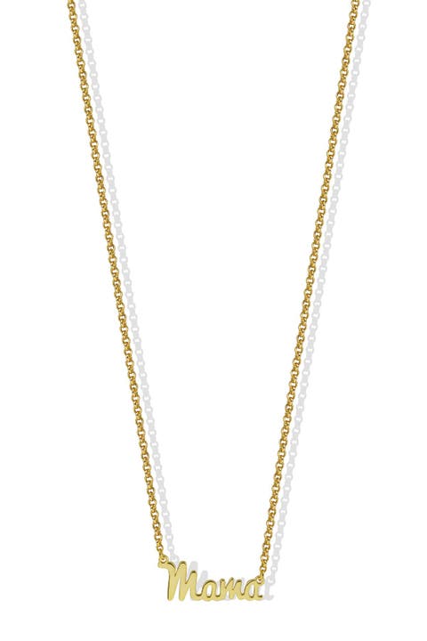 18K Gold Plated Sterling Silver "Mama" Pendant Necklace