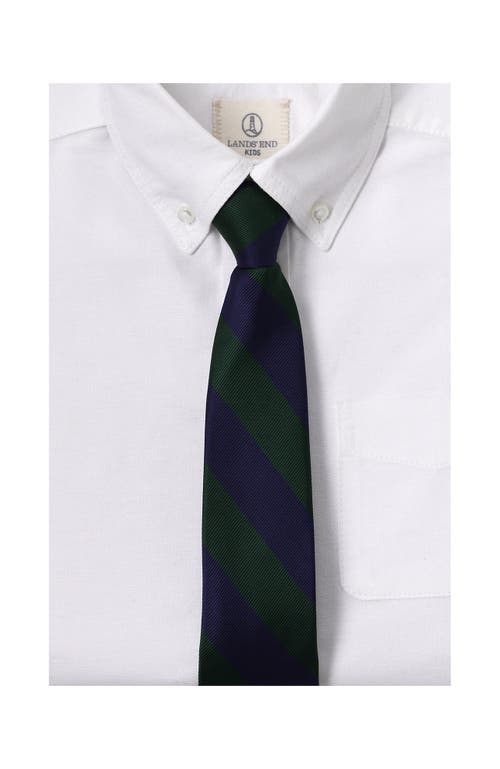 Lands' End School Uniform Stripe To Be Tied Tie In Evergreen/classic Navy Stripe