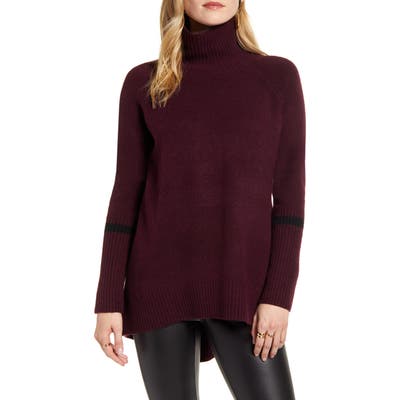 Halogen High Low Oversize Wool Blend Sweater, Black