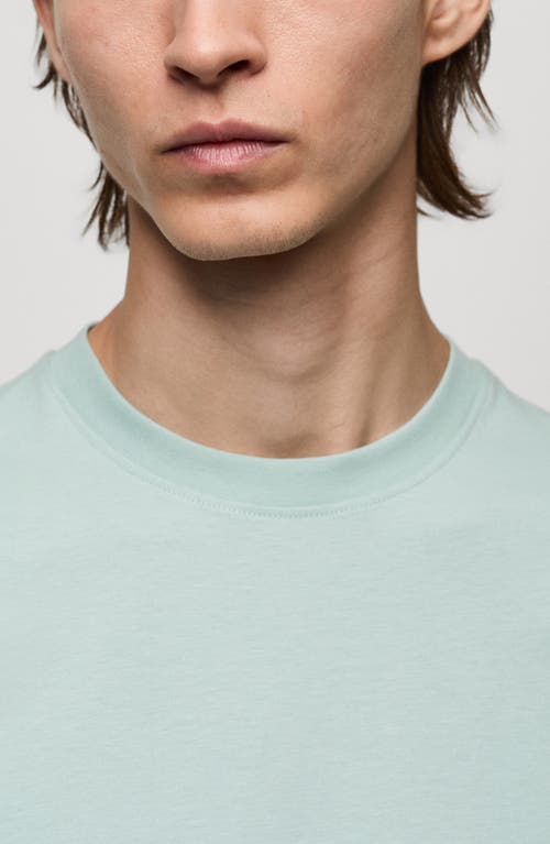 Shop Mango Oversize Cotton T-shirt In Aqua Green