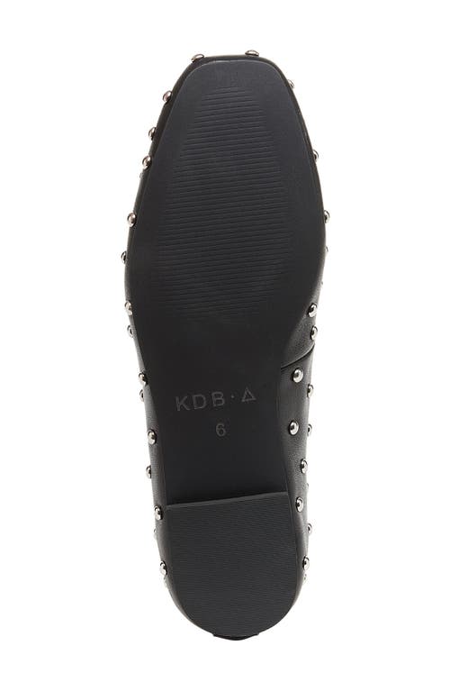 Kelsi Dagger Brooklyn Finley Studded Square Toe Flat In Black
