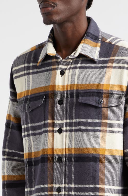 Shop Noah Heavyweight Plaid Flannel Button-up Shirt In Natural/brown/black