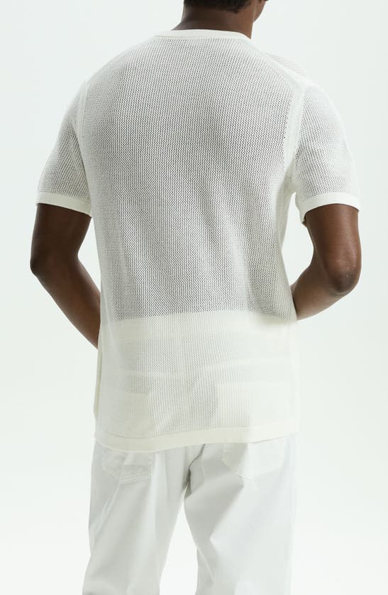 Theory Cairn Open Stitch Cotton Blend Sweater In Ivory