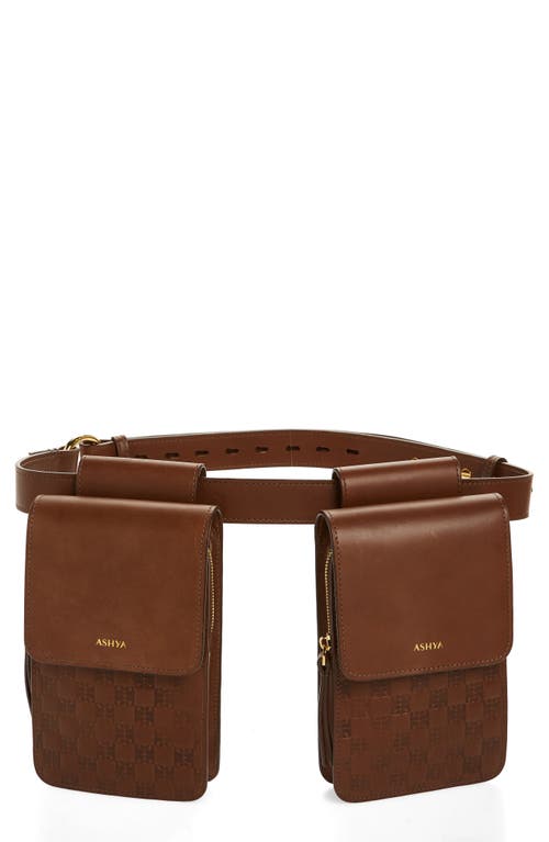 Heritage Multi Pouch Leather Belt Bag in Chocolate