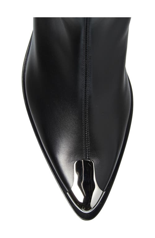 Shop Alexander Mcqueen Punk Pointed Toe Boot In Black/silver